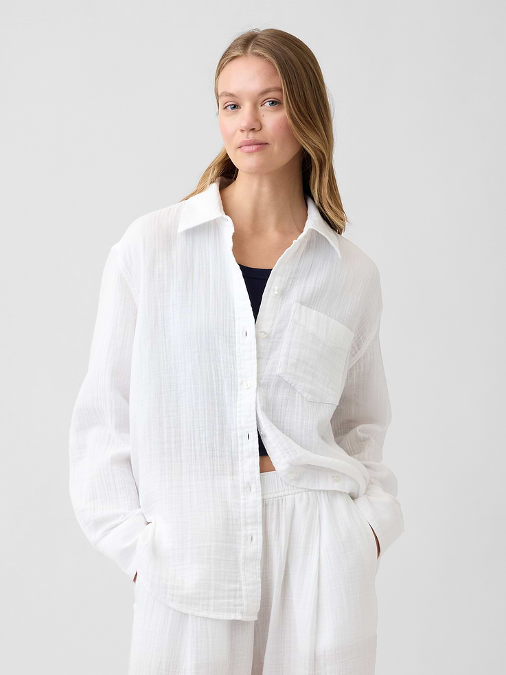 Image number 1 showing, Oversized Shirt in Gauze