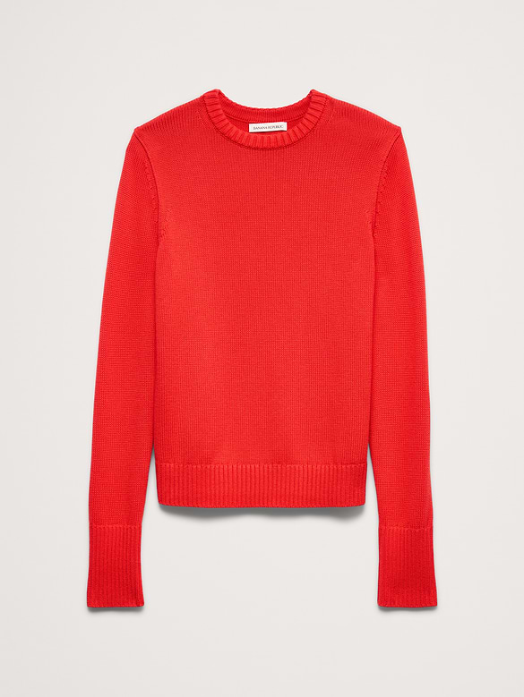 Cotton-Silk Crew-Neck Sweater