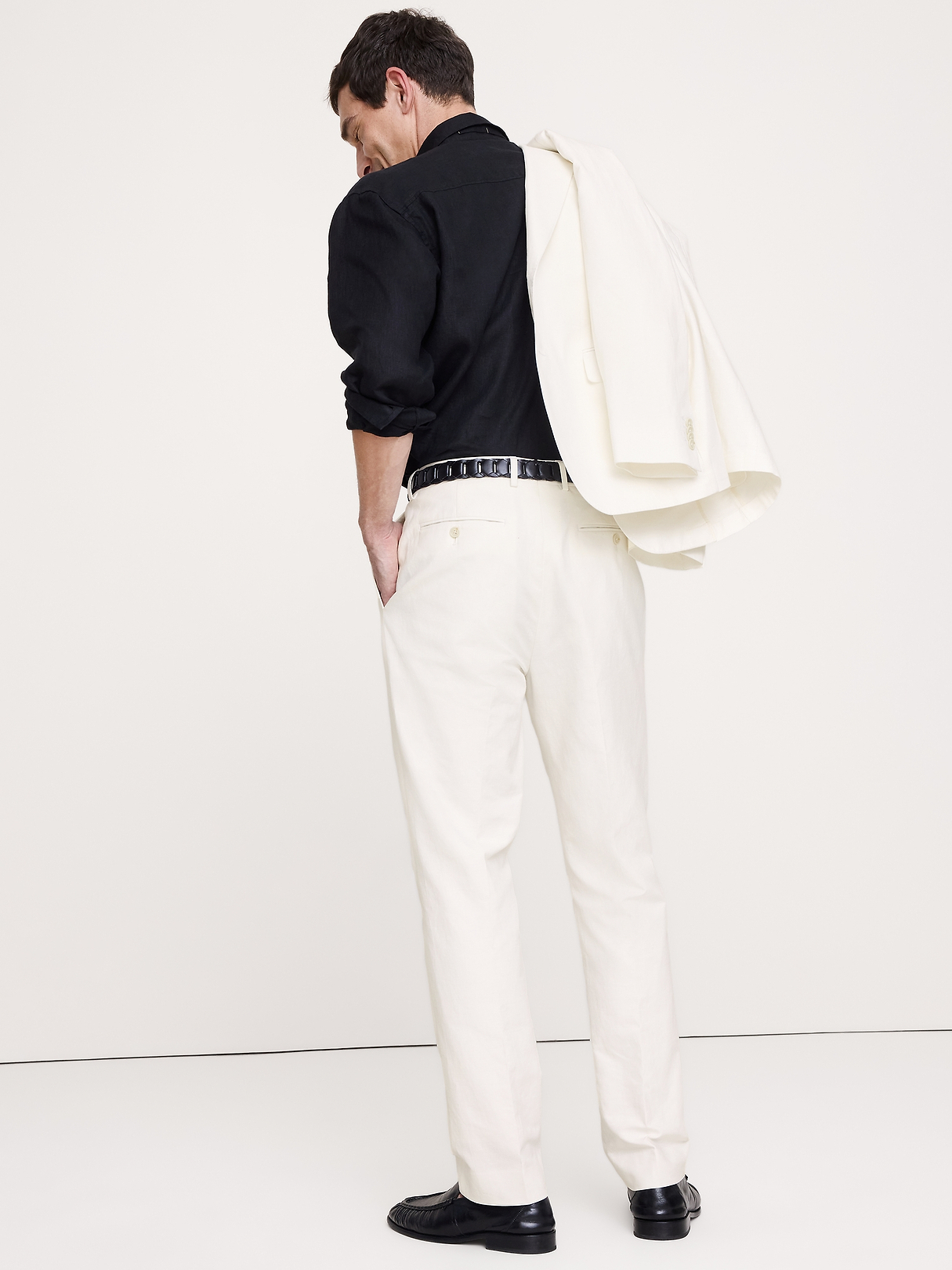 Tailored Slim-Fit Italian Cotton-Linen Suit Pant | Banana Republic