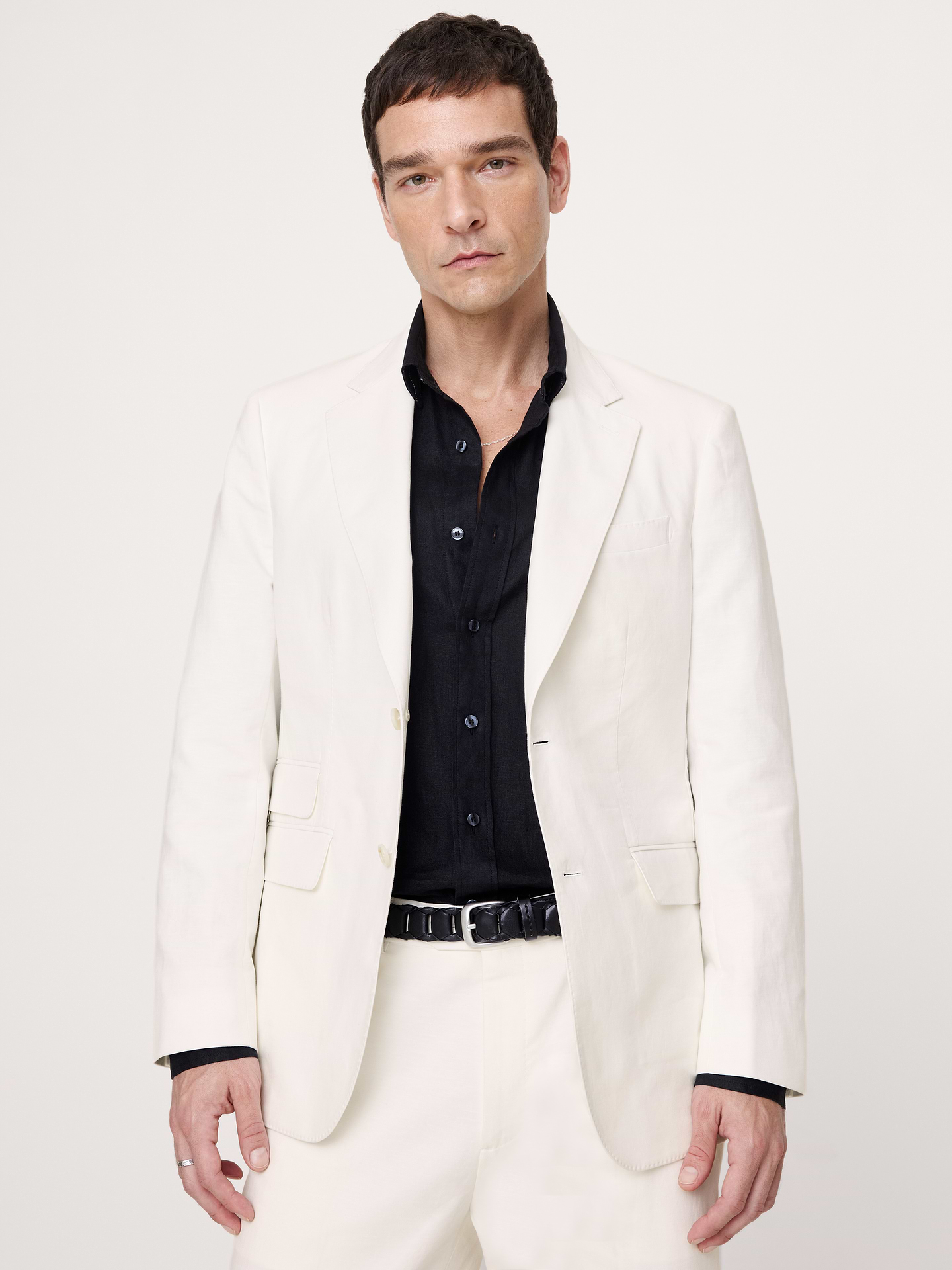 Image number 1 showing, Tailored Slim-Fit Italian Cotton-Linen Suit Jacket