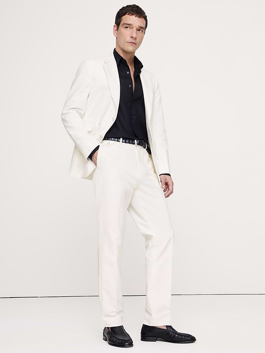 Tailored Slim-Fit Italian Cotton-Linen Suit Pant