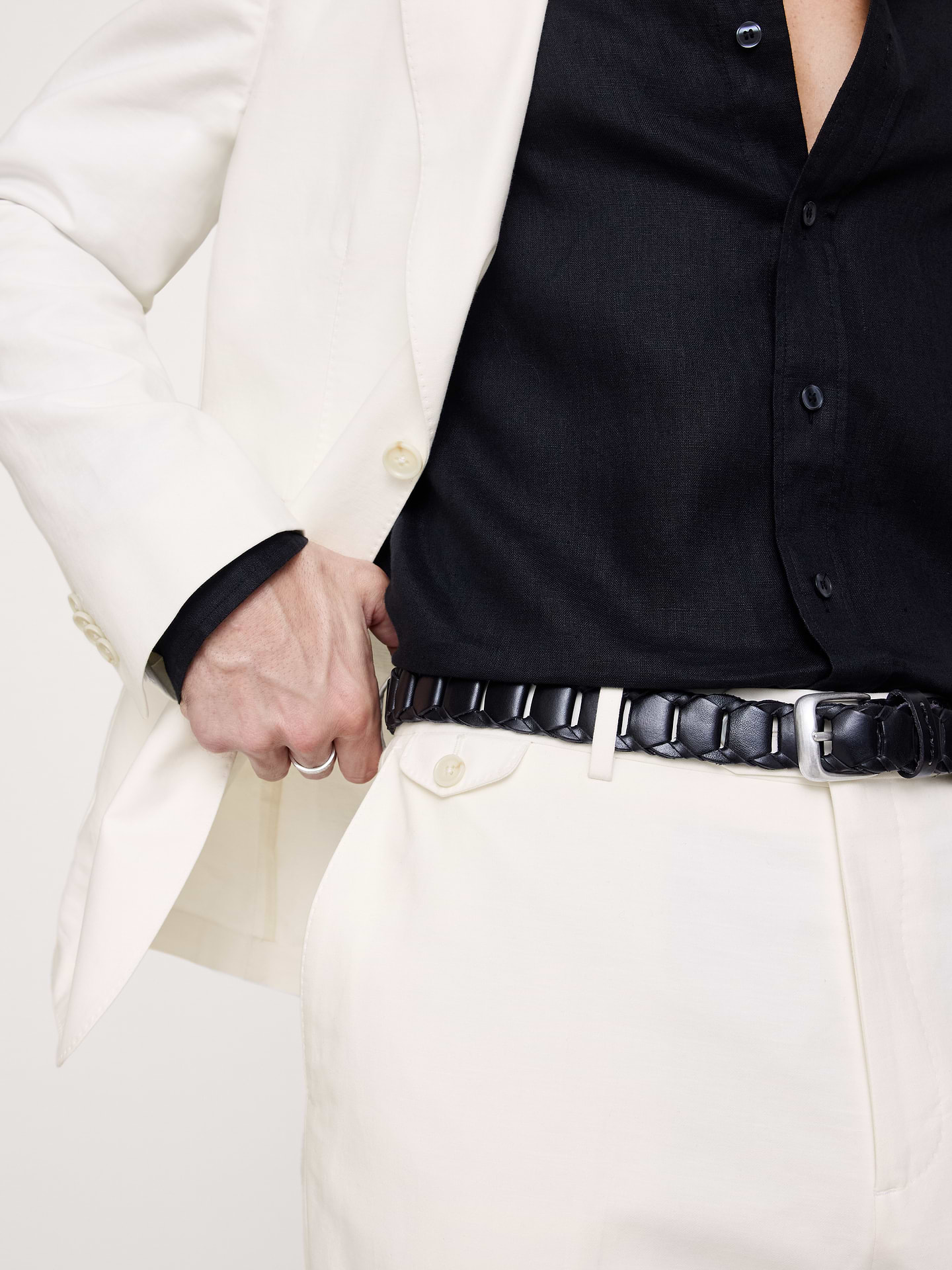 Image number 4 showing, Tailored Slim-Fit Italian Cotton-Linen Suit Pant