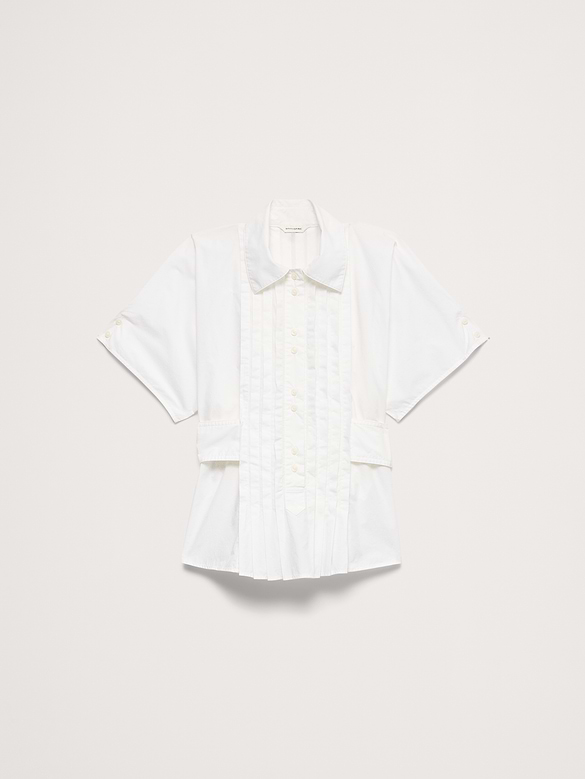 Pleated Cotton Poplin Top