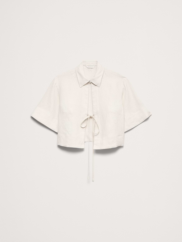 Linen Tie-Front Shirt