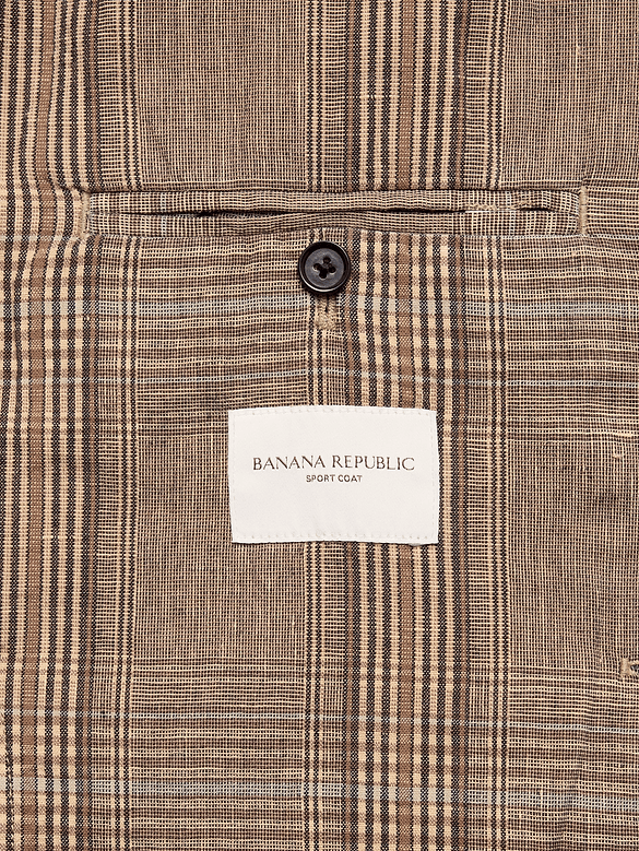 Italian Plaid Cotton-Linen Blazer