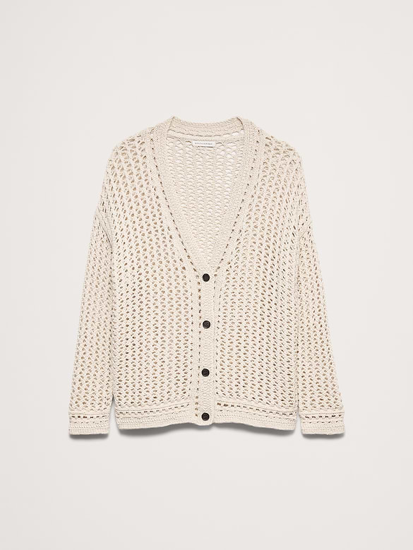 Cardigan crocheté en coton