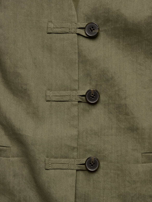 Stretch Linen-Viscose Long Vest