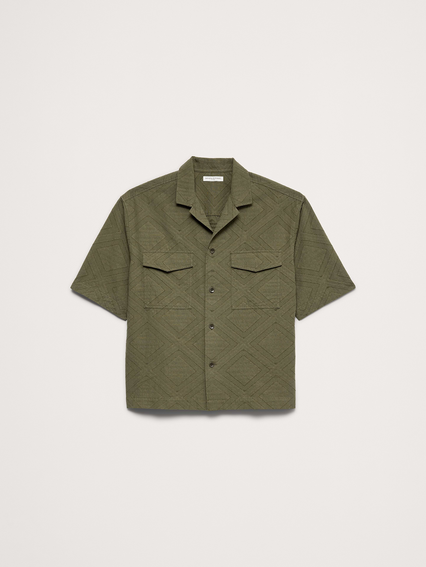 L'image numéro 5 présente Chemise de vacances décontractée en jacquard de coton