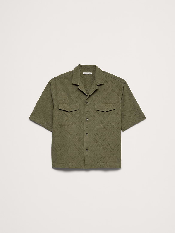 Relaxed-Fit Cotton Jacquard Resort Shirt