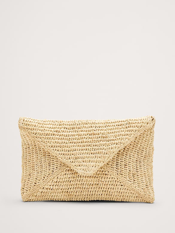 Emmie Raffia Envelope Clutch by Hat Attack