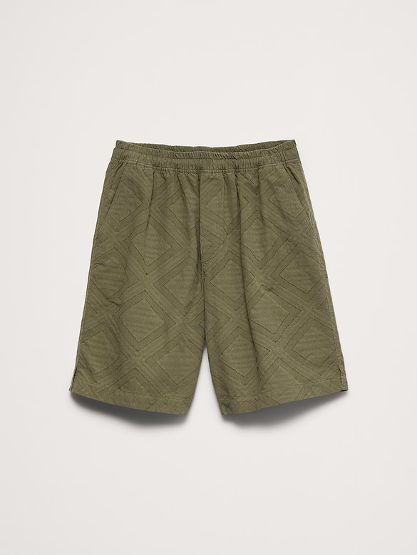 11" Cotton Jacquard Pull-On Short