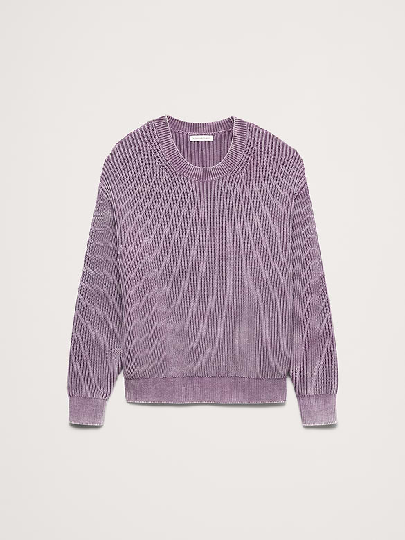 Ribbed Cotton Crew-Neck Sweater