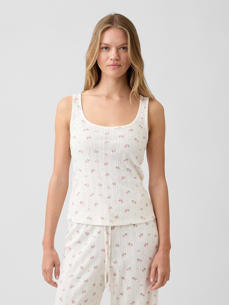 Image number 1 showing, Pointelle PJ Tank Top