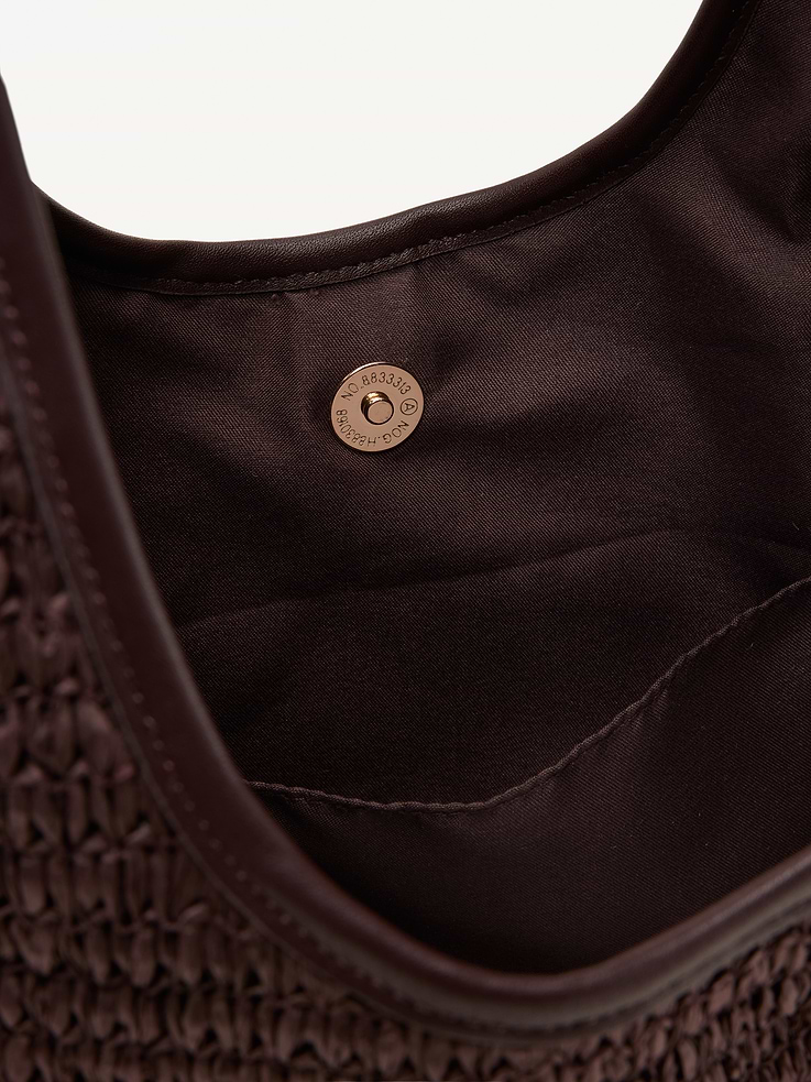Image 5 of 6, Oversized Raffia Hobo Bag