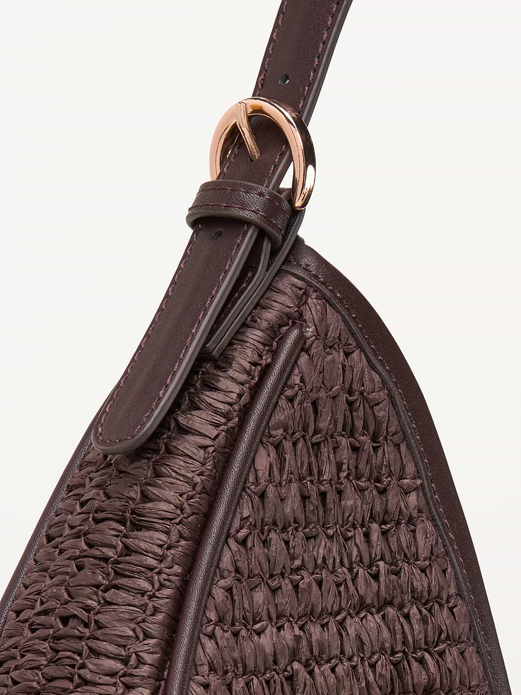 Image 6 of 6, Oversized Raffia Hobo Bag