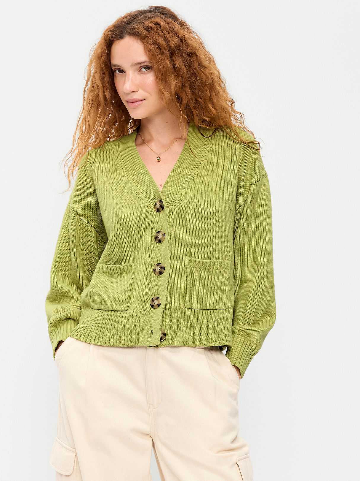 OldNavy(USA)ビンテージコットンミックスニットカーディガン Seaside Cotton V-Neck Cardigan Sweater | Old Navy