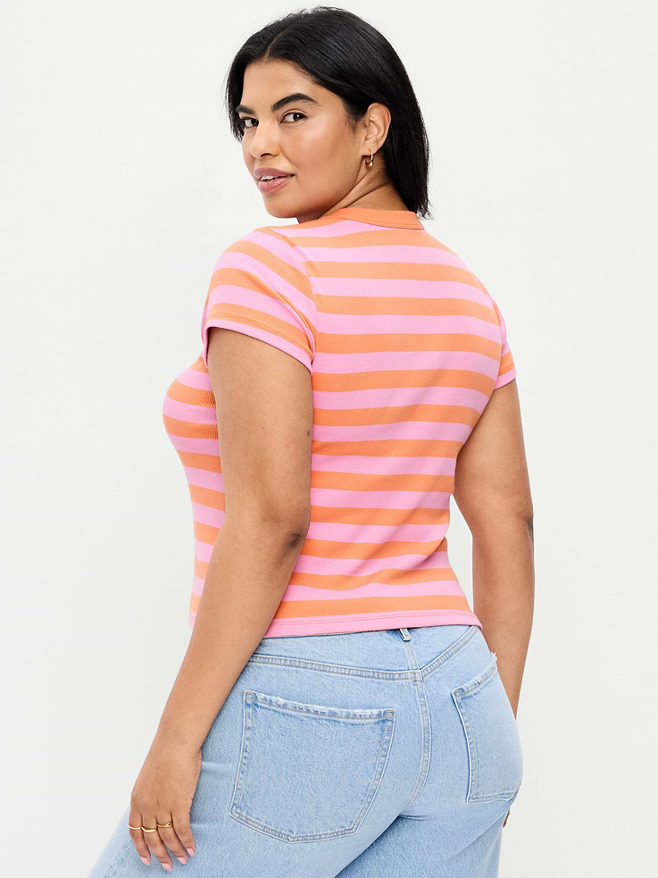 Image 6 of 8, Snug Crop Ribbed T-Shirt