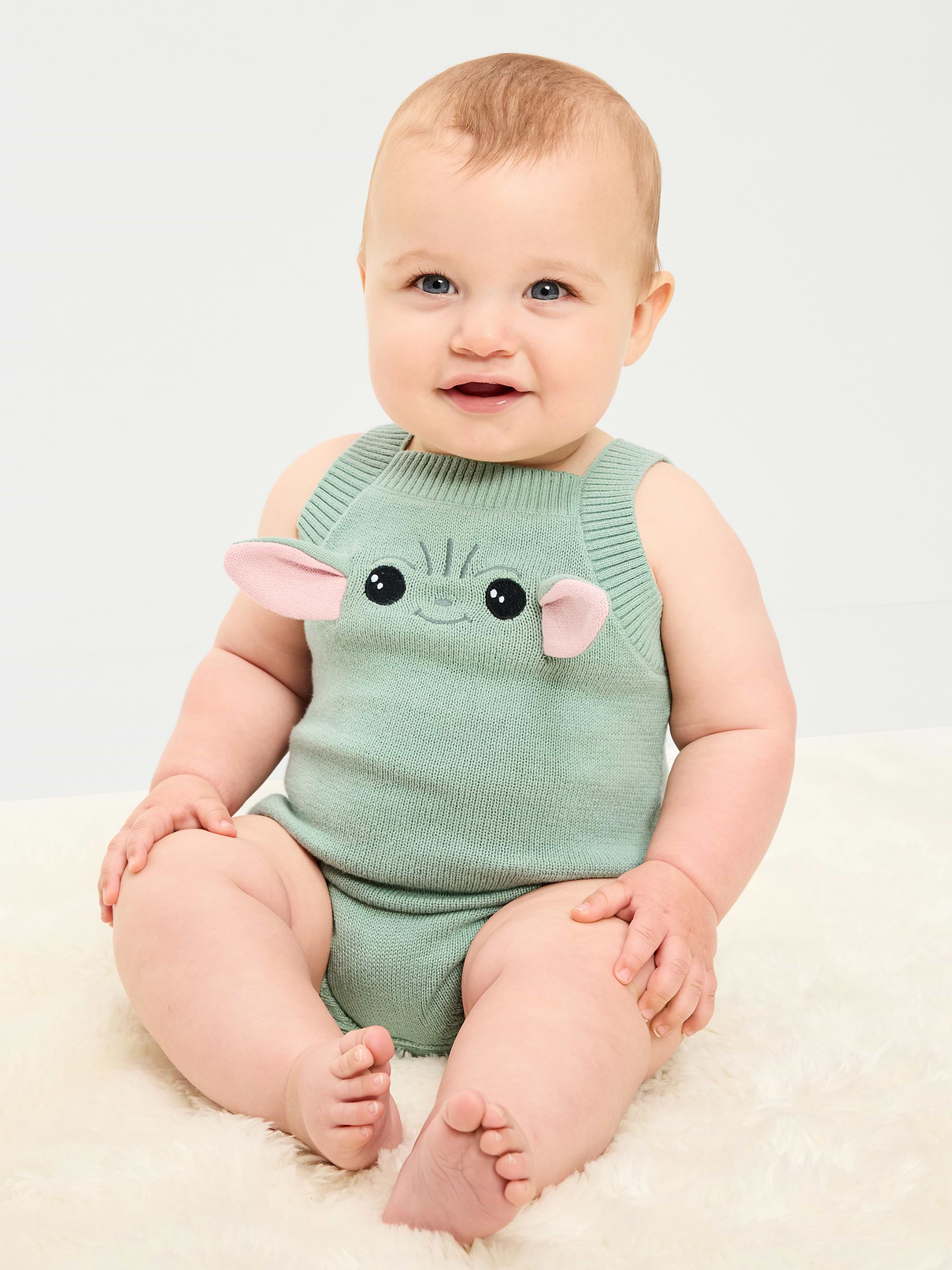 L'image numéro 1 présente Barboteuse en tricot sans manches Grogu de Star Wars™ pour Bébé