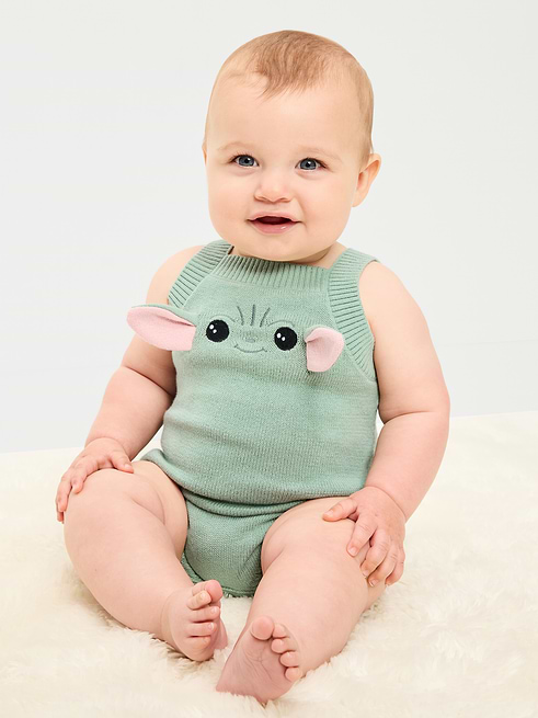 Star Star Wars™ Grogu Sleeveless Sweater-Knit One-Piece Romper for Baby clearance posted today