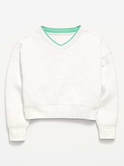 Image number 3 showing, Bounce Fleece V-Neck Sweatshirt for Girls