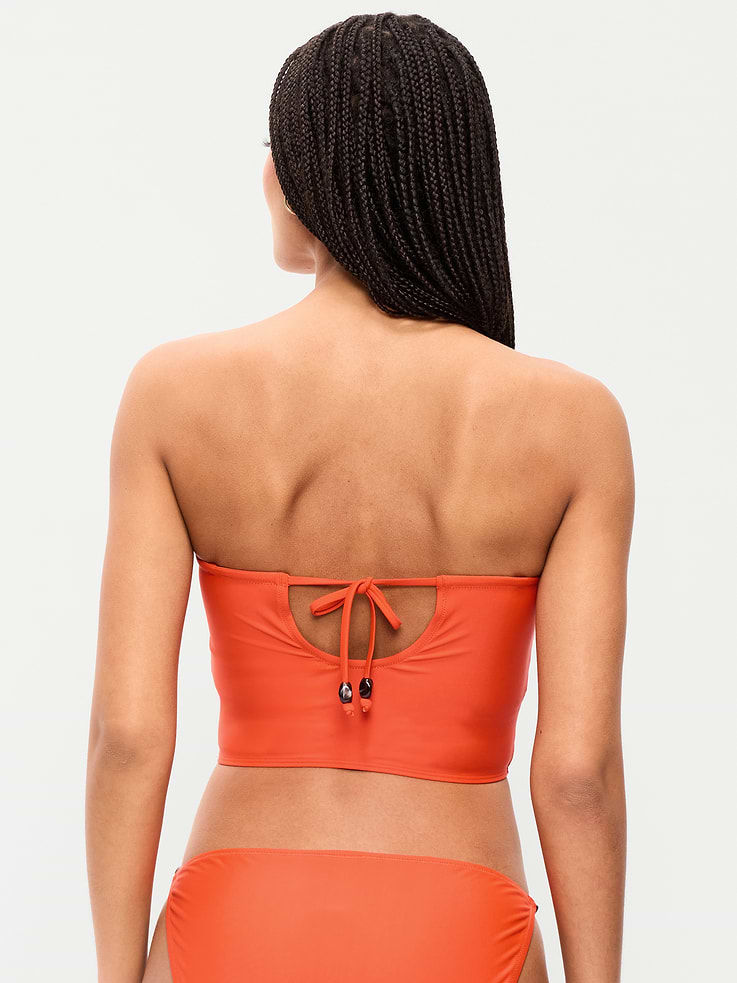 Image 2 of 9, Tie-Back Bandeau Swim Top
