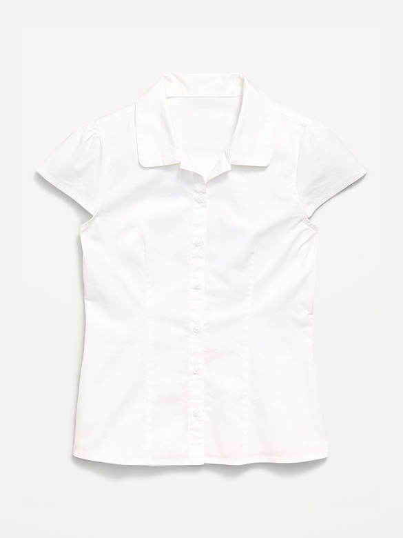 Haut d’uniforme scolaire à manches courtes pour fille