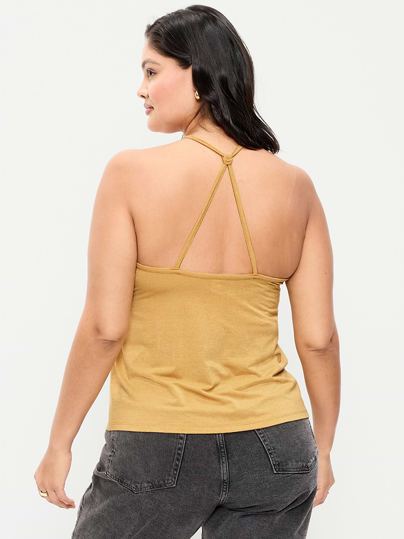 Camisole trapèze scintillante à bretelles au dos