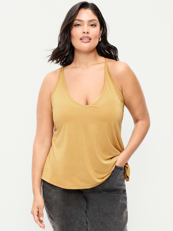 Camisole trapèze scintillante à bretelles au dos