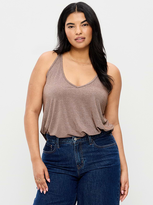 Camisole trapèze scintillante à bretelles au dos