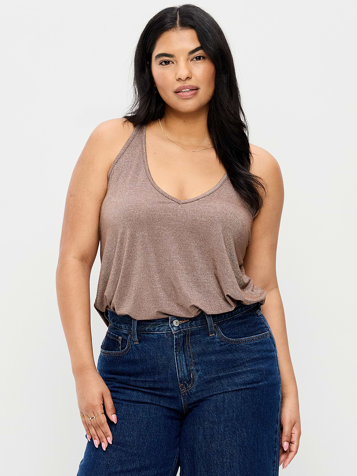 Image number 6 showing, Strappy-Back Shimmer Swing Tank Top