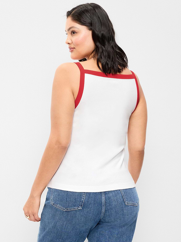 Camisole ajustée à encolure tablier.