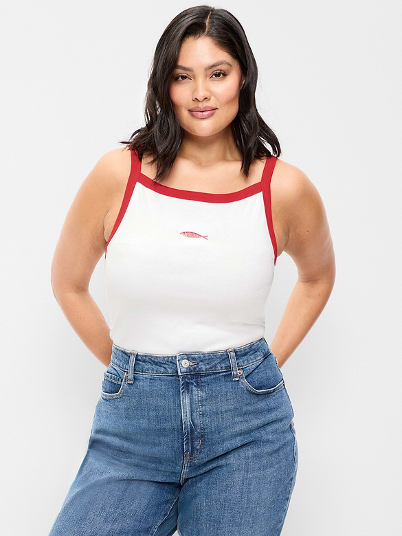 Camisole ajustée à encolure tablier.