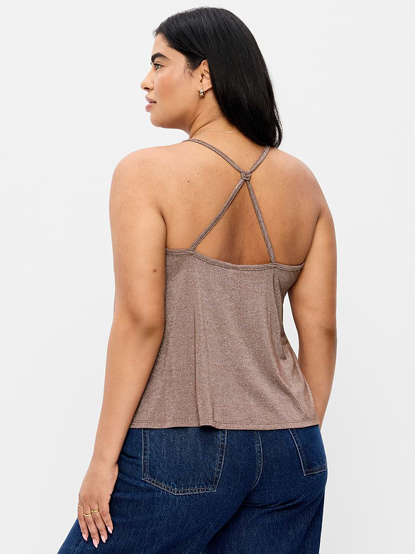 Camisole trapèze scintillante à bretelles au dos