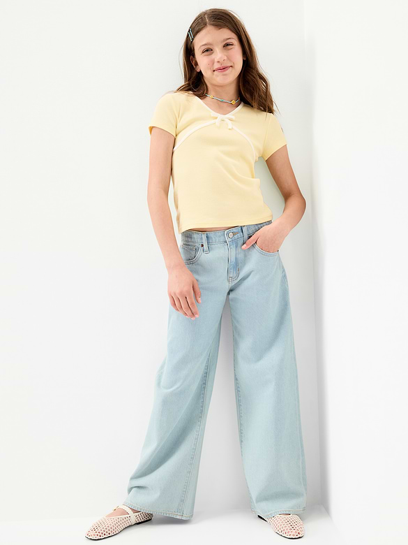 Jean coupe très généreuse à jambe large pour fille