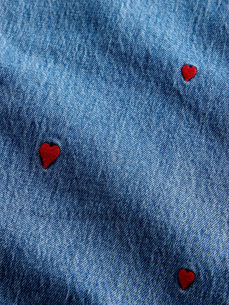 Image number 5 showing, Mid Rise Embroidered Relaxed Straight Jeans