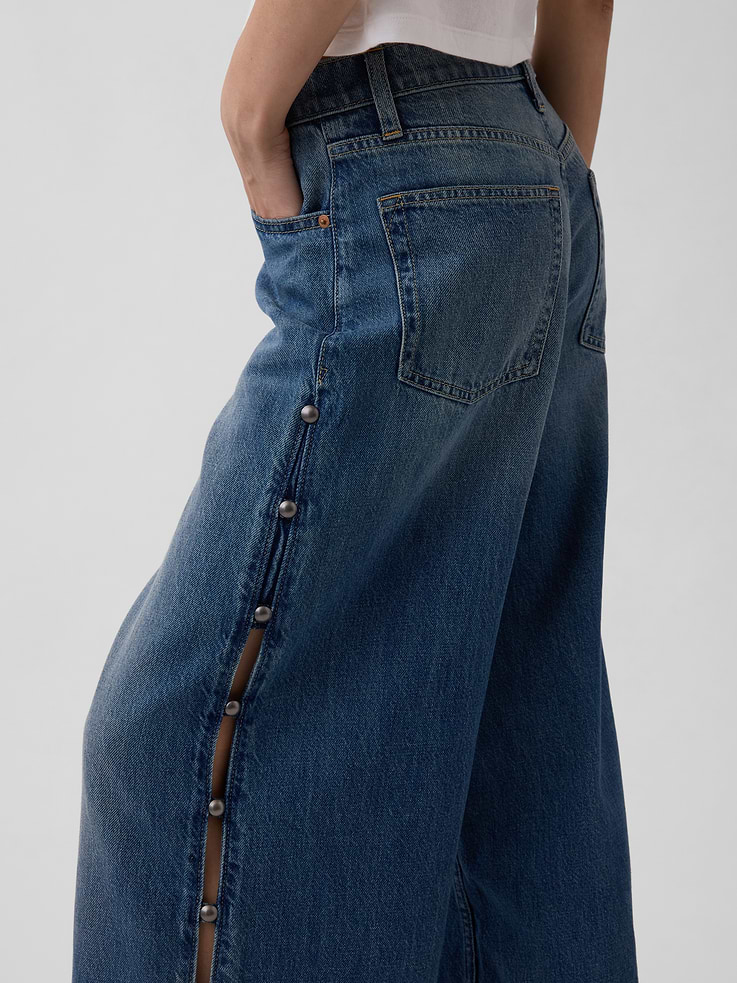 Image number 5 showing, Mid Rise UltraSoft Studded Baggy Jeans