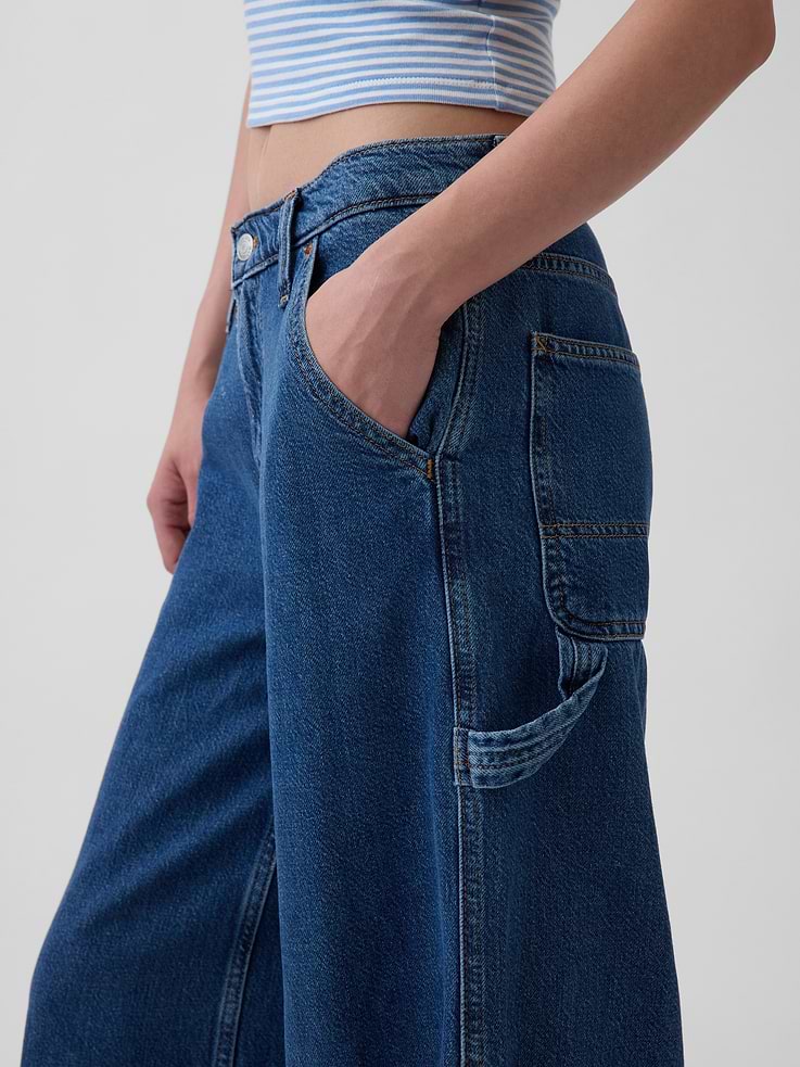 Image number 5 showing, Mid Rise UltraSoft Denim Baggy Trousers