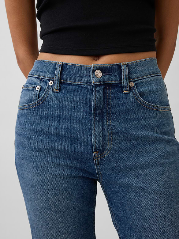 High Rise ’90s Slim Straight Crop Jeans
