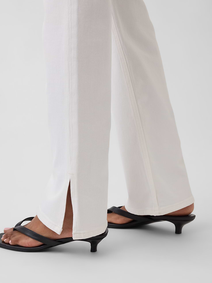Image number 5 showing, Mid Rise Split-Hem Relaxed Straight Jeans