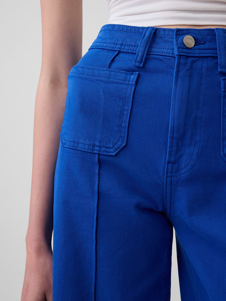 Image number 5 showing, High Rise Stride Wide-Leg Ankle Jeans