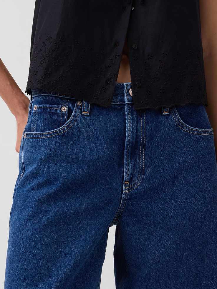 Image number 5 showing, Mid Rise Longline Denim Shorts