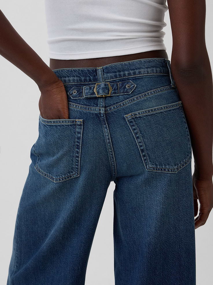 Image number 5 showing, Mid Rise UltraSoft Buckle Baggy Jeans