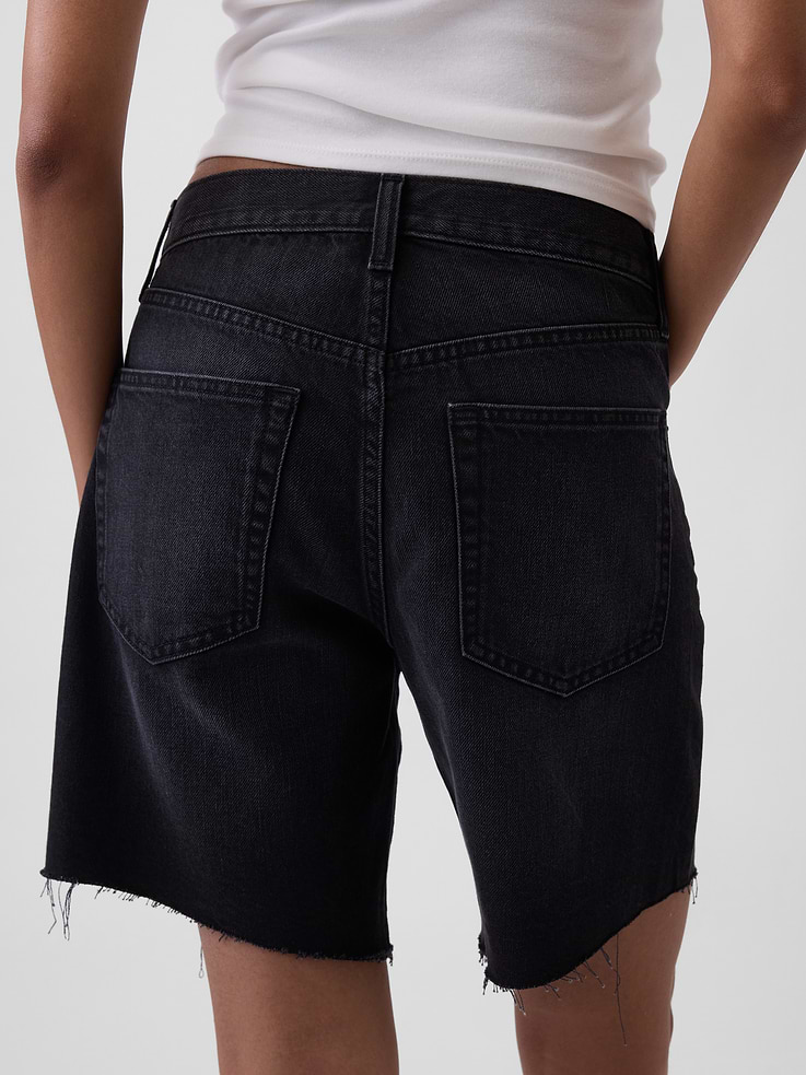 Image number 5 showing, 8" Mid Rise Loose Denim Bermuda Shorts