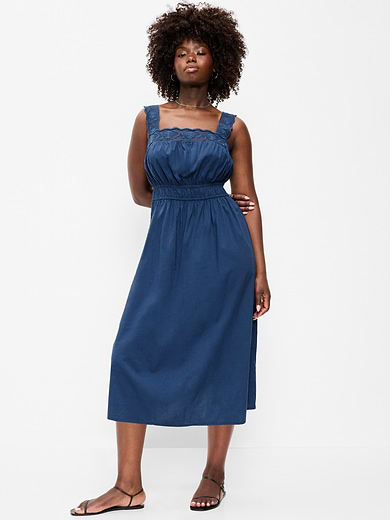 Image number 6 showing, Fit & Flare Smocked-Waist Midi Dress