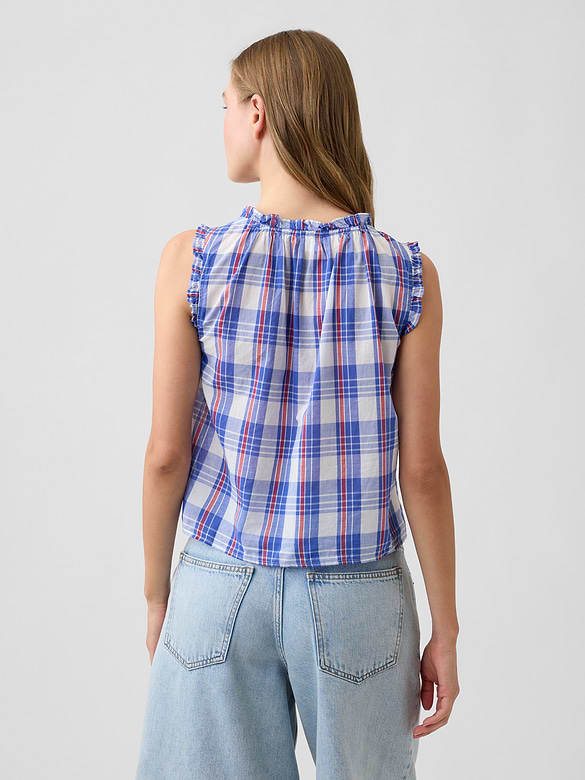 Relaxed Sleeveless Tie-Neck Top