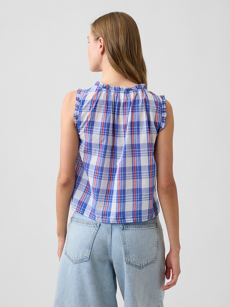Image 2 of 5, Relaxed Sleeveless Tie-Neck Top