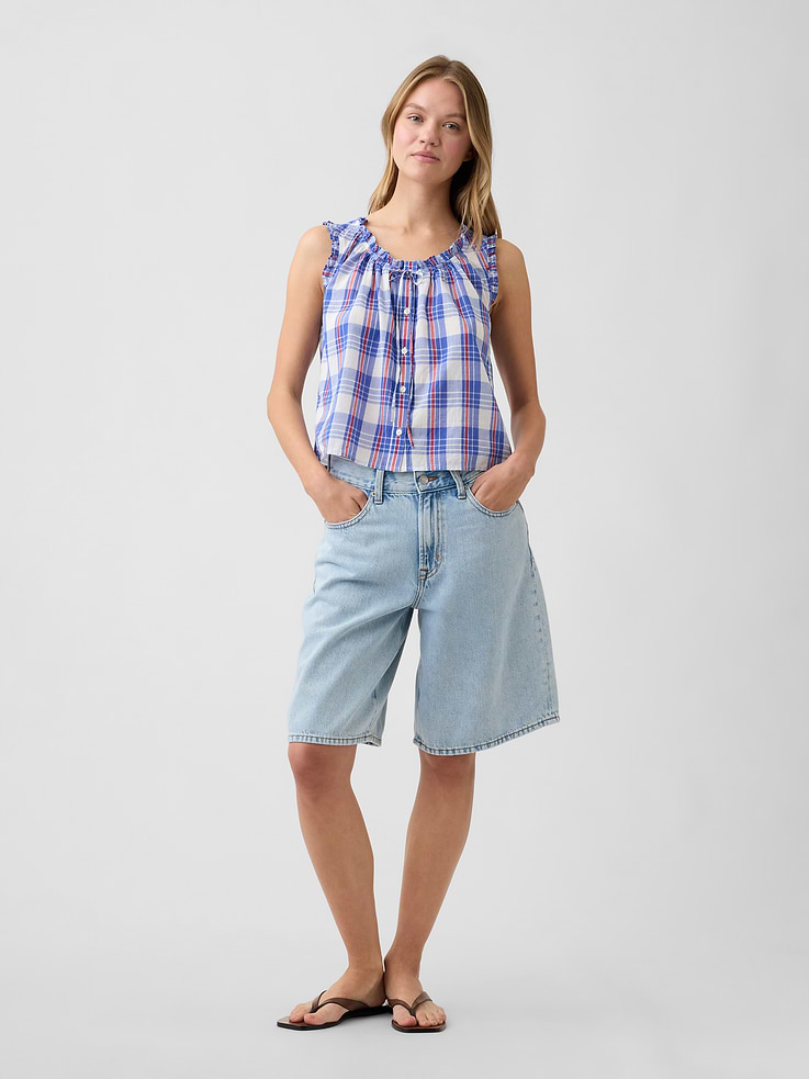Image 3 of 5, Relaxed Sleeveless Tie-Neck Top