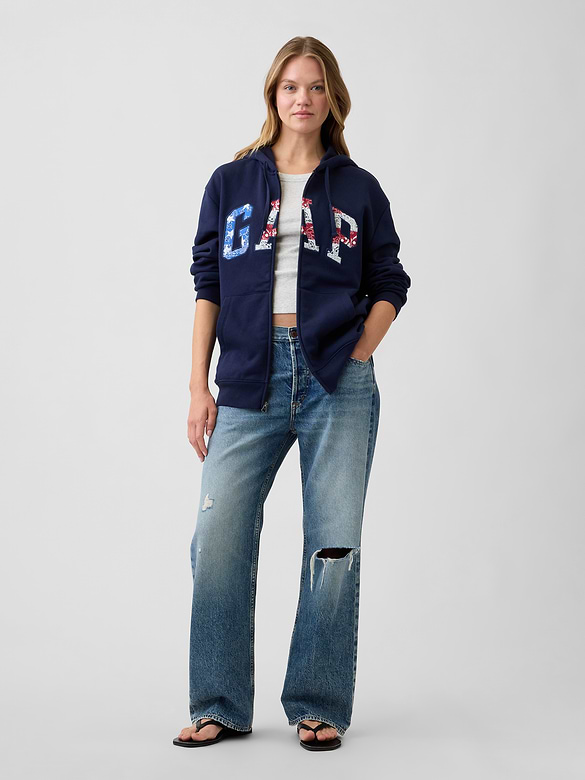 Adult Relaxed Gap Logo Zip Hoodie