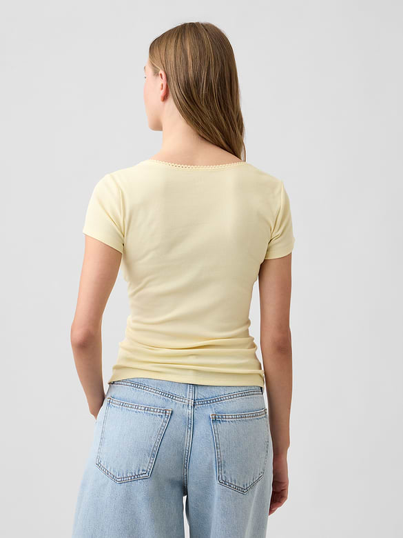 Ribbed Squareneck Top