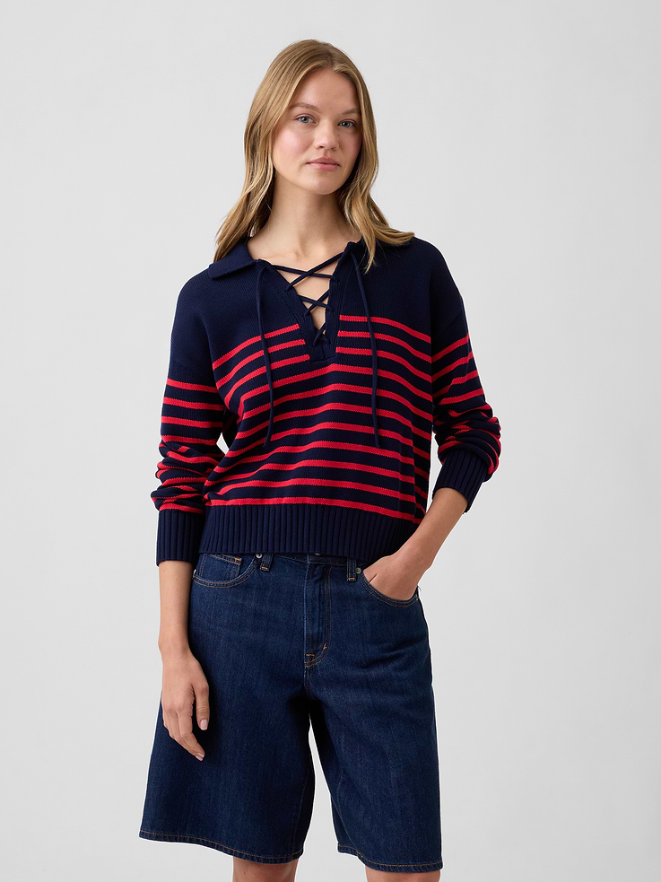 Image number 1 showing, Relaxed Collared Sweater